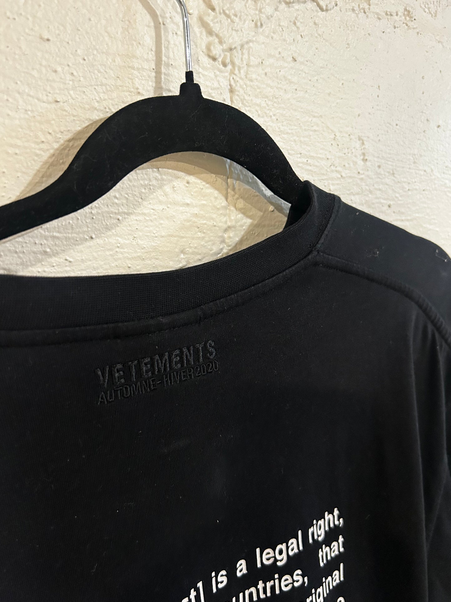 Vetements A/H '20 Copyright Tee
